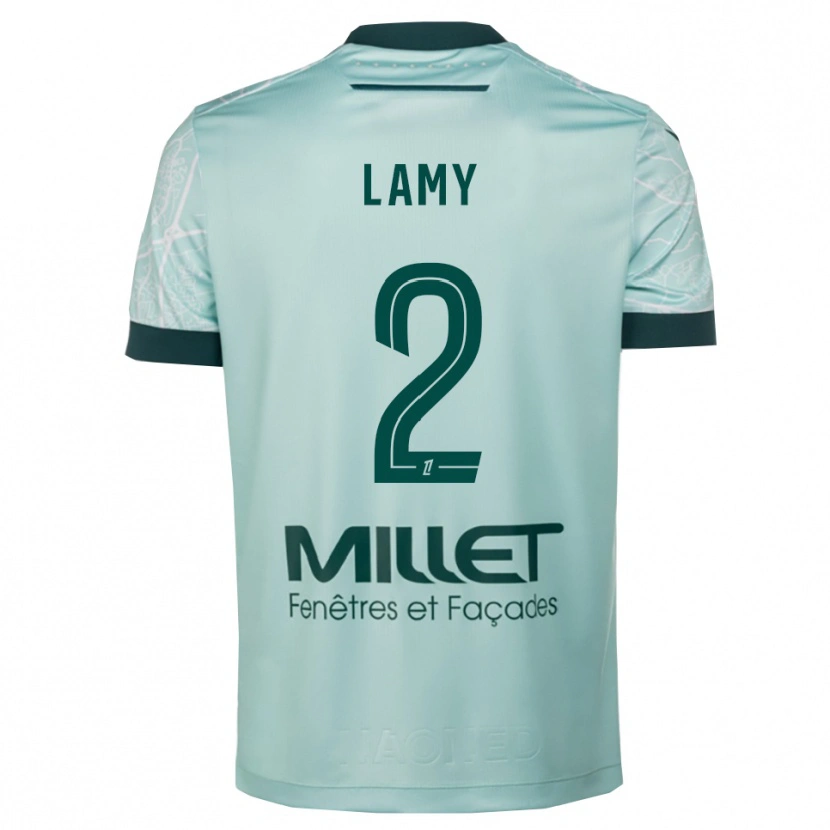 Danxen Mujer Camiseta Hugo Lamy #2 Verde Blanco 2ª Equipación 2025/26 La Camisa