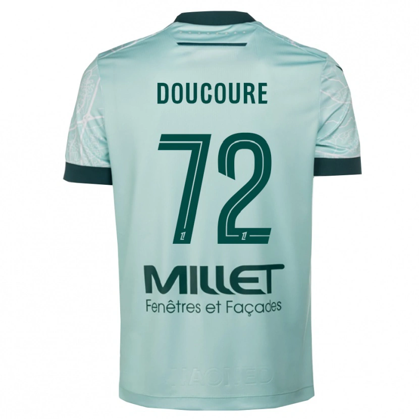 Danxen Mujer Camiseta Sékou Doucouré #72 Verde Blanco 2ª Equipación 2025/26 La Camisa