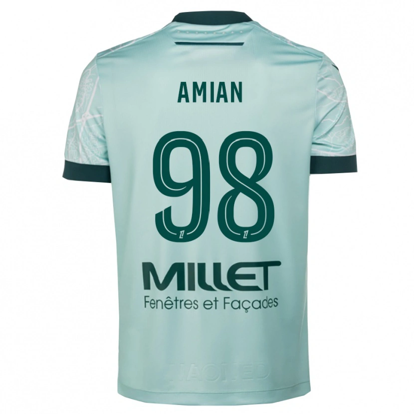 Danxen Mujer Camiseta Kelvin Amian #98 Verde Blanco 2ª Equipación 2025/26 La Camisa