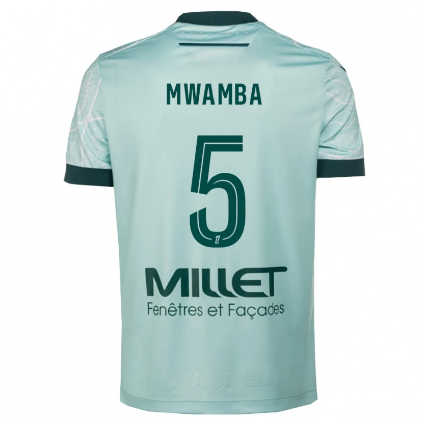 Danxen Mujer Camiseta Musunda Mwamba #5 Verde Blanco 2ª Equipación 2025/26 La Camisa