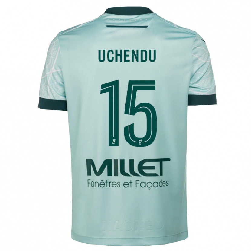 Danxen Mujer Camiseta Chinaza Uchendu #15 Verde Blanco 2ª Equipación 2025/26 La Camisa