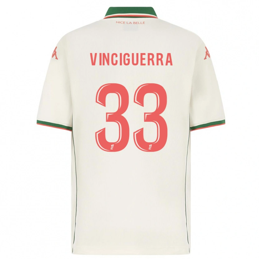 Danxen Mujer Camiseta Pauline Vinciguerra #33 Blanco Verde 2ª Equipación 2025/26 La Camisa