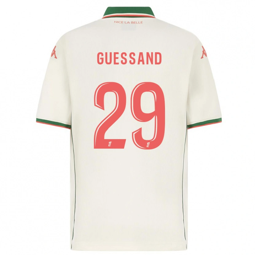 Danxen Mujer Camiseta Evann Guessand #29 Blanco Verde 2ª Equipación 2025/26 La Camisa
