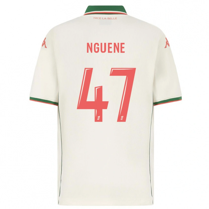 Danxen Mujer Camiseta Bernard Nguene #47 Blanco Verde 2ª Equipación 2025/26 La Camisa