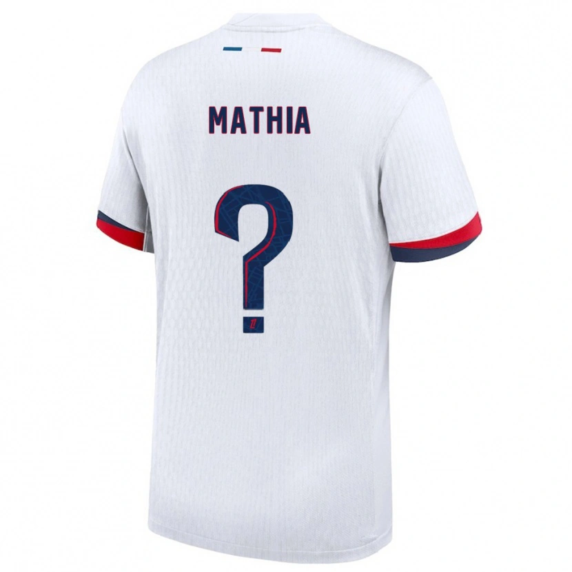 Danxen Mujer Camiseta Olivier Mathia #0 Blanco Rojo 2ª Equipación 2025/26 La Camisa