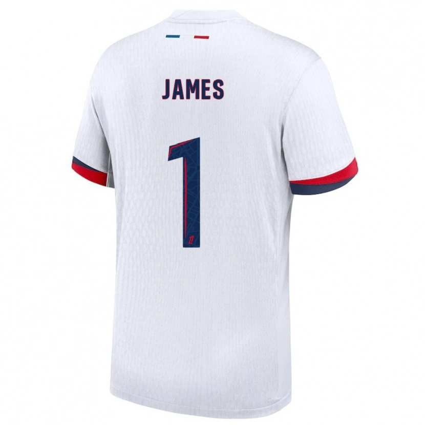 Danxen Mujer Camiseta Martin James #1 Blanco Rojo 2ª Equipación 2025/26 La Camisa