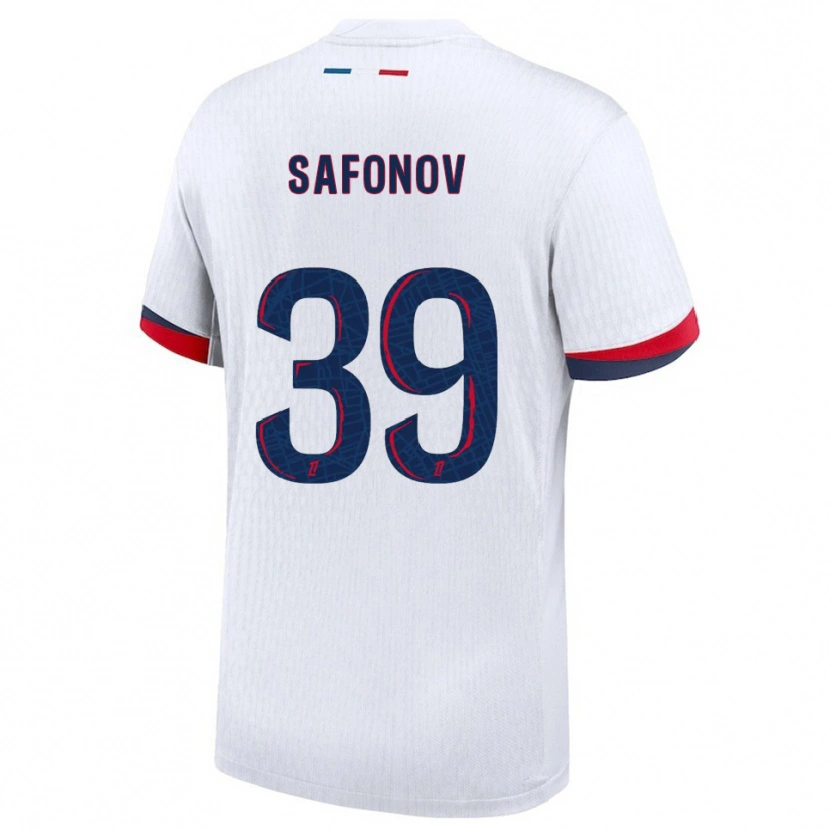 Danxen Mujer Camiseta Matvey Safonov #39 Blanco Rojo 2ª Equipación 2025/26 La Camisa