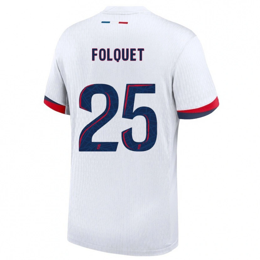 Danxen Mujer Camiseta Magnaba Folquet #25 Blanco Rojo 2ª Equipación 2025/26 La Camisa