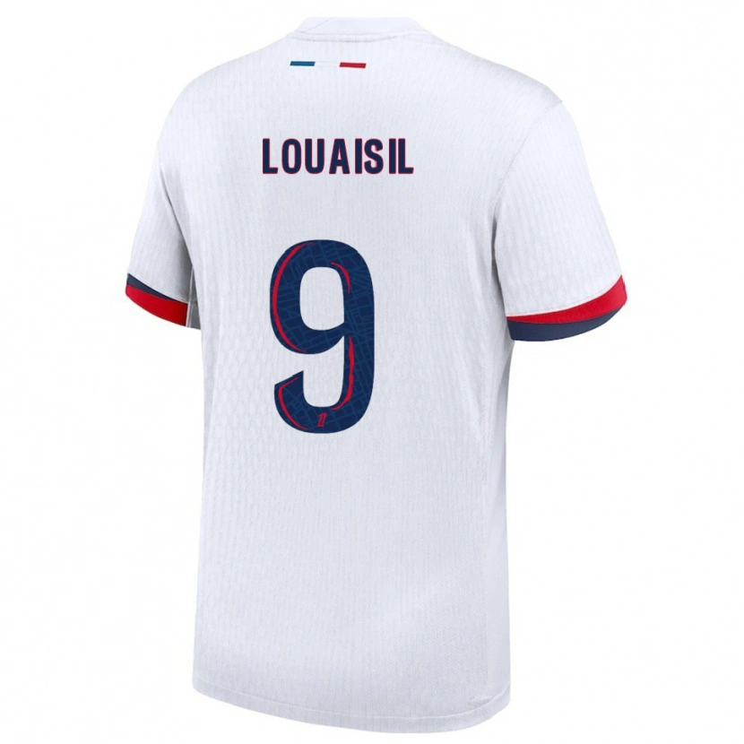 Danxen Mujer Camiseta Kévin Louaisil #9 Blanco Rojo 2ª Equipación 2025/26 La Camisa