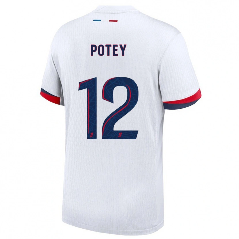 Danxen Mujer Camiseta Keahson Potey #12 Blanco Rojo 2ª Equipación 2025/26 La Camisa