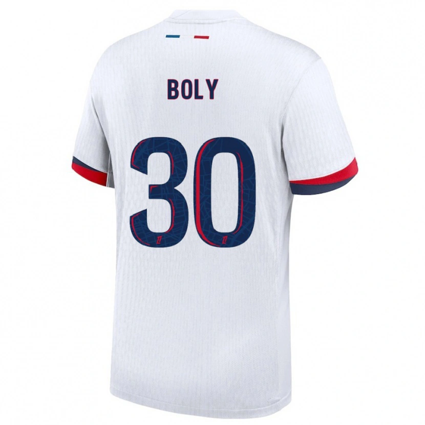 Danxen Mujer Camiseta David Boly #30 Blanco Rojo 2ª Equipación 2025/26 La Camisa