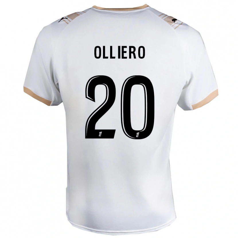 Danxen Mujer Camiseta Alexandre Olliero #20 Blanco Negro 2ª Equipación 2025/26 La Camisa