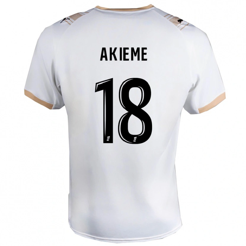 Danxen Mujer Camiseta Sergio Akieme #18 Blanco Negro 2ª Equipación 2025/26 La Camisa