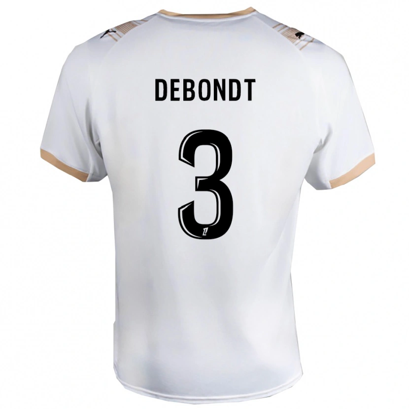 Danxen Mujer Camiseta Maël Debondt #3 Blanco Negro 2ª Equipación 2025/26 La Camisa