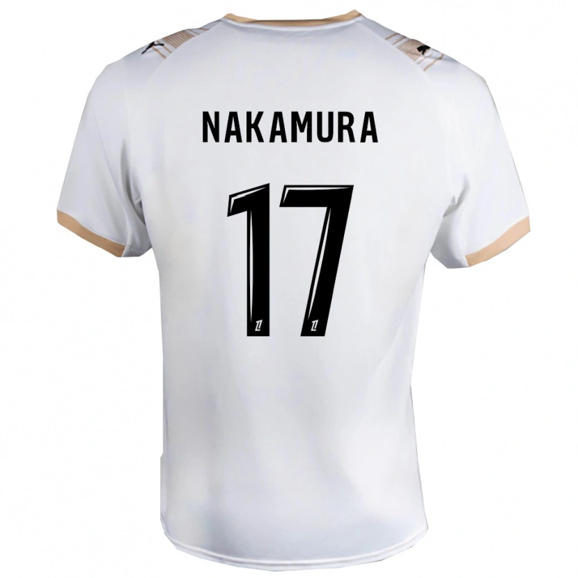 Danxen Mujer Camiseta Keito Nakamura #17 Blanco Negro 2ª Equipación 2025/26 La Camisa
