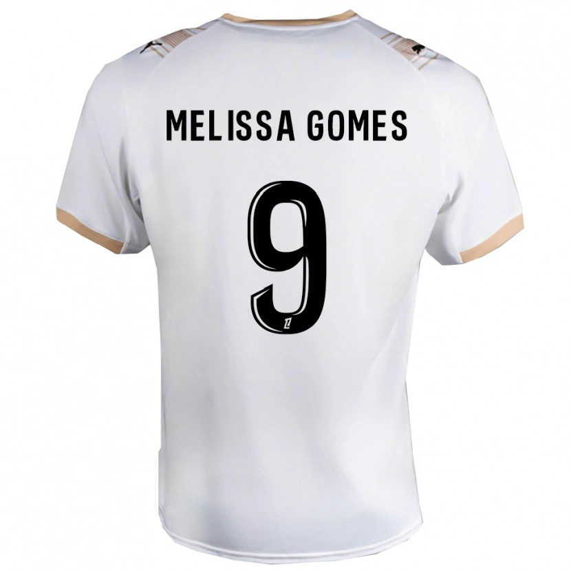 Danxen Mujer Camiseta Melissa Ferreira Gomes #9 Blanco Negro 2ª Equipación 2025/26 La Camisa