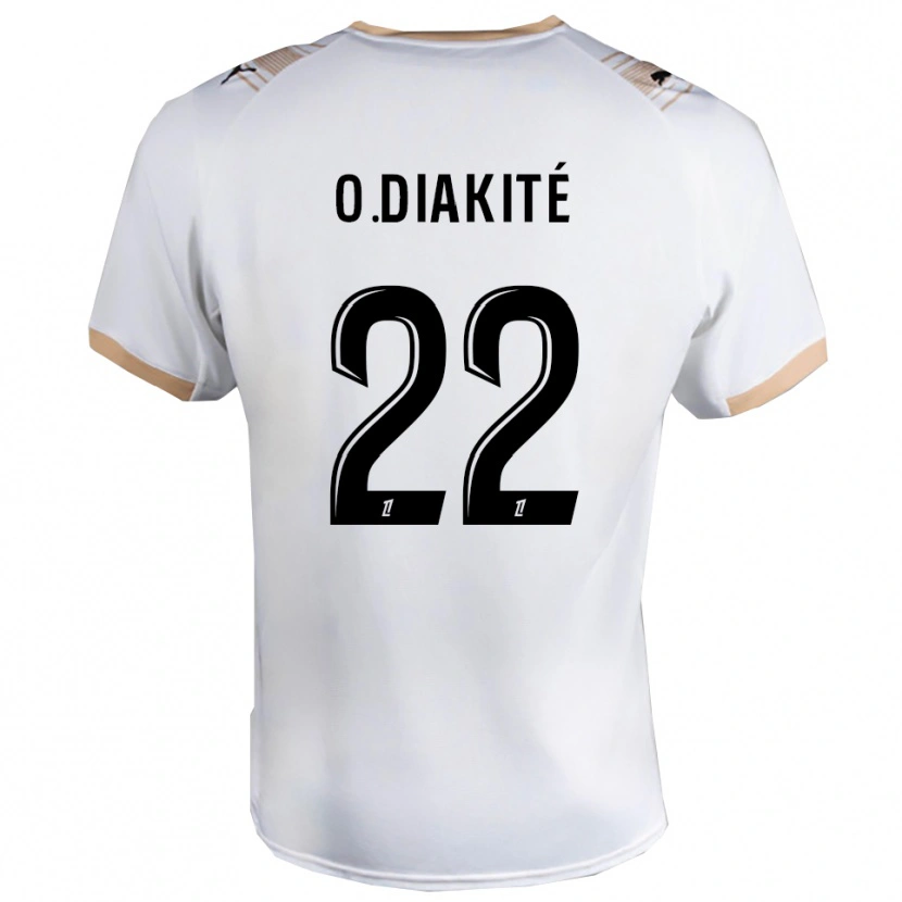 Danxen Mujer Camiseta Oumar Diakité #22 Blanco Negro 2ª Equipación 2025/26 La Camisa