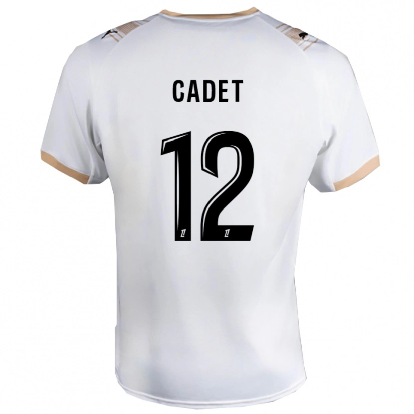 Danxen Mujer Camiseta Charlélie Cadet #12 Blanco Negro 2ª Equipación 2025/26 La Camisa
