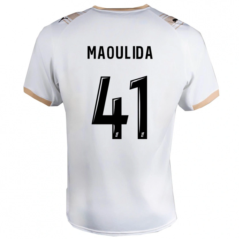 Danxen Mujer Camiseta Assimina Maoulida #41 Blanco Negro 2ª Equipación 2025/26 La Camisa