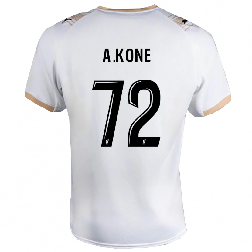 Danxen Mujer Camiseta Amadou Koné #72 Blanco Negro 2ª Equipación 2025/26 La Camisa