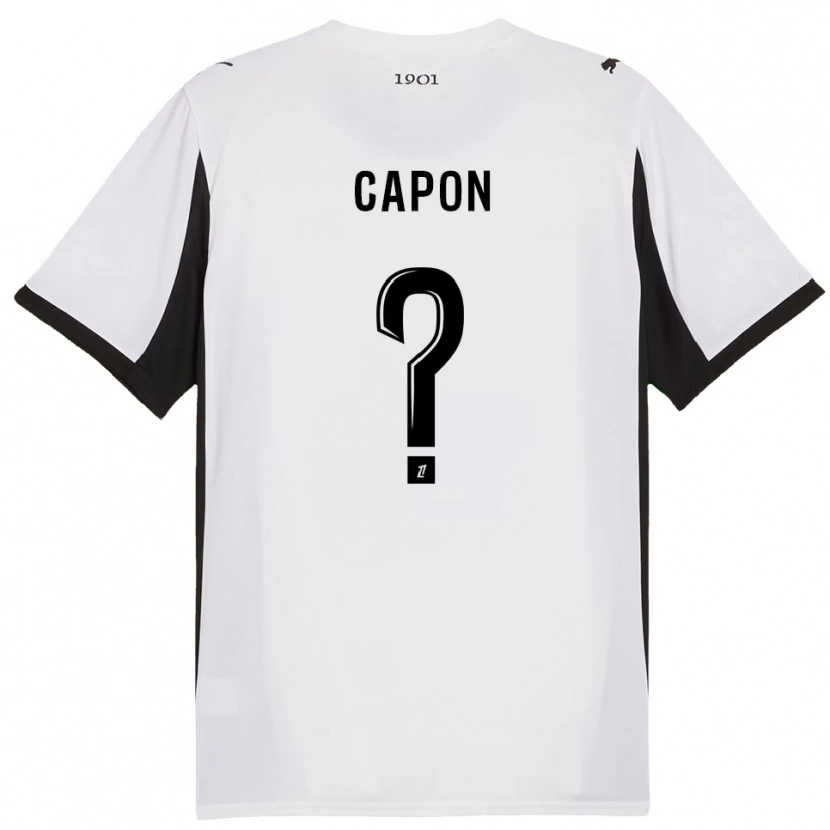 Danxen Mujer Camiseta José Capon #0 Blanco Negro 2ª Equipación 2025/26 La Camisa