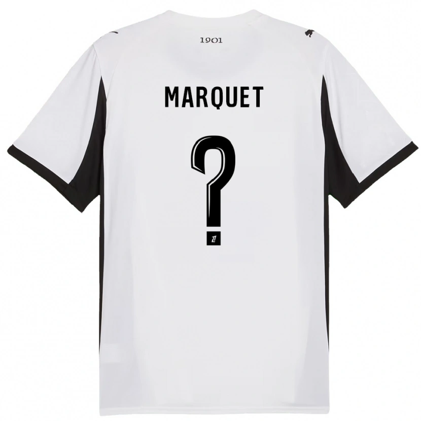 Danxen Mujer Camiseta Pacôme Marquet #0 Blanco Negro 2ª Equipación 2025/26 La Camisa