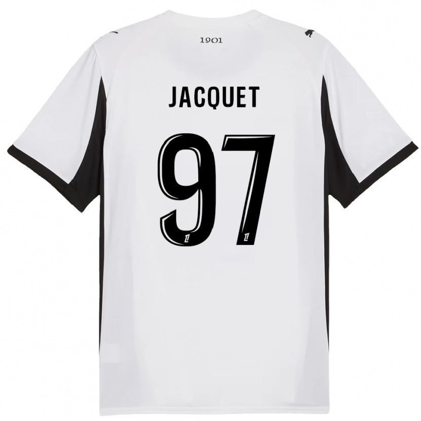 Danxen Mujer Camiseta Jérémy Jacquet #97 Blanco Negro 2ª Equipación 2025/26 La Camisa