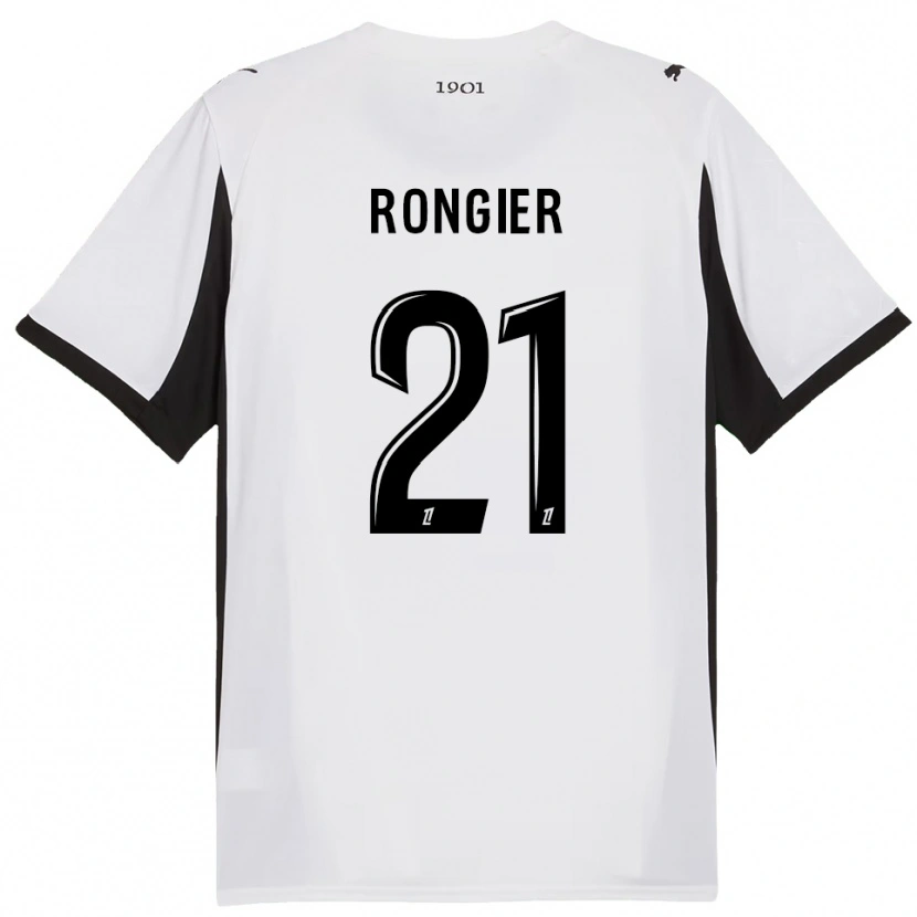 Danxen Mujer Camiseta Valentin Rongier #21 Blanco Negro 2ª Equipación 2025/26 La Camisa