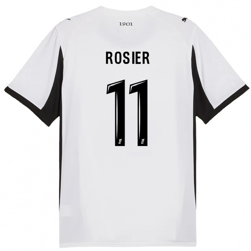 Danxen Mujer Camiseta Lucas Rosier #11 Blanco Negro 2ª Equipación 2025/26 La Camisa