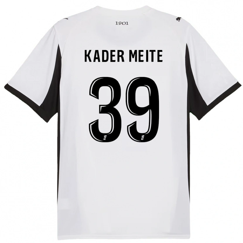 Danxen Mujer Camiseta Mohamed Kader Meïté #39 Blanco Negro 2ª Equipación 2025/26 La Camisa