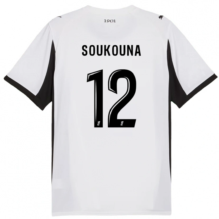 Danxen Mujer Camiseta Isiaka Soukouna #12 Blanco Negro 2ª Equipación 2025/26 La Camisa