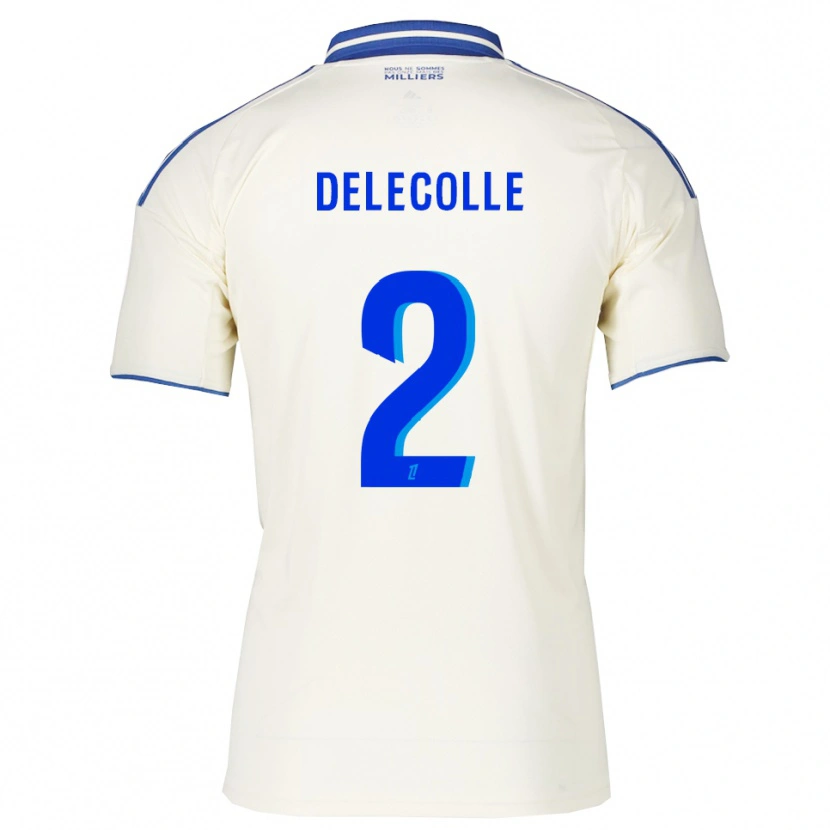 Danxen Mujer Camiseta Timéo Delecolle #2 Champán Azul 2ª Equipación 2025/26 La Camisa