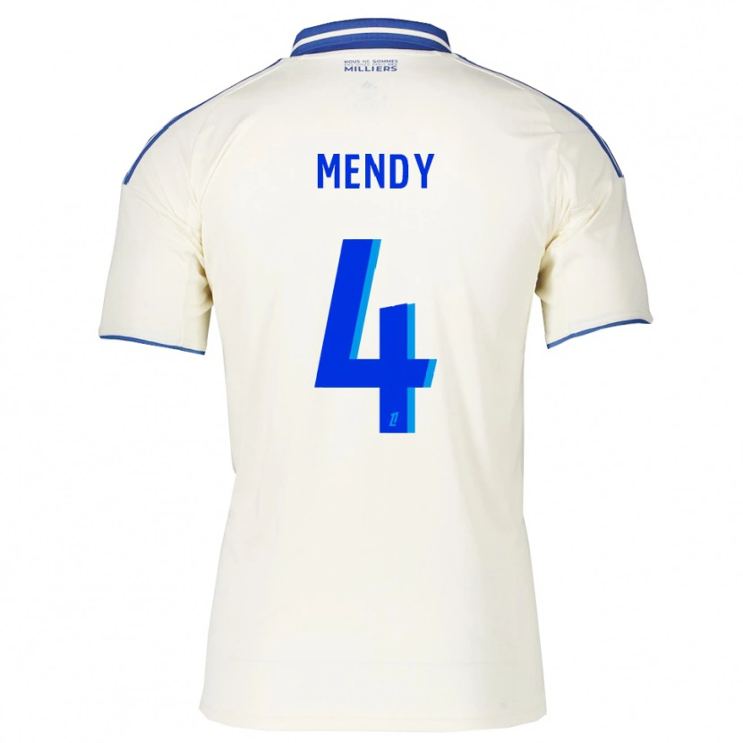 Danxen Mujer Camiseta François Mendy #4 Champán Azul 2ª Equipación 2025/26 La Camisa