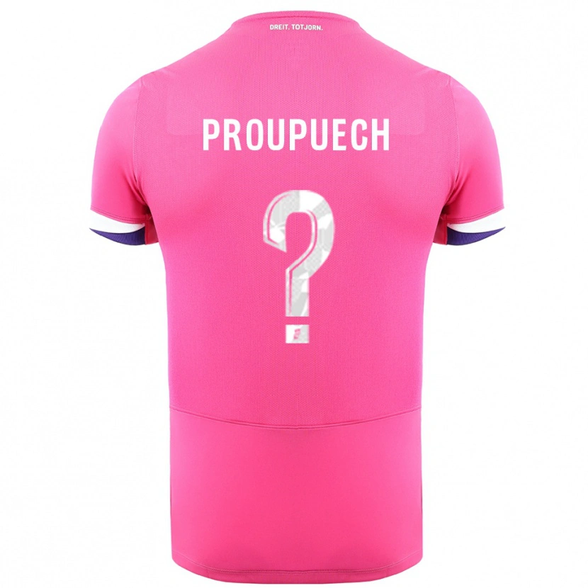 Danxen Mujer Camiseta Lucas Proupuech #0 Rosa Blanco 2ª Equipación 2025/26 La Camisa