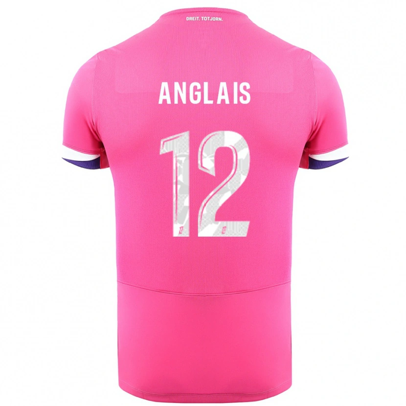 Danxen Mujer Camiseta Anaëlle Anglais #12 Rosa Blanco 2ª Equipación 2025/26 La Camisa