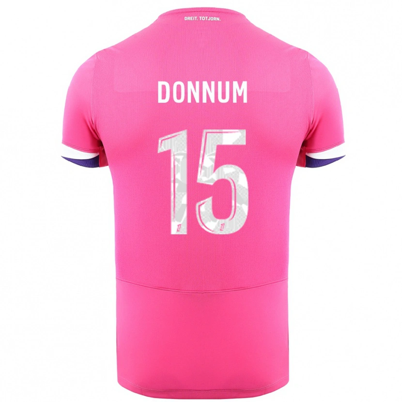 Danxen Mujer Camiseta Aron Dønnum #15 Rosa Blanco 2ª Equipación 2025/26 La Camisa
