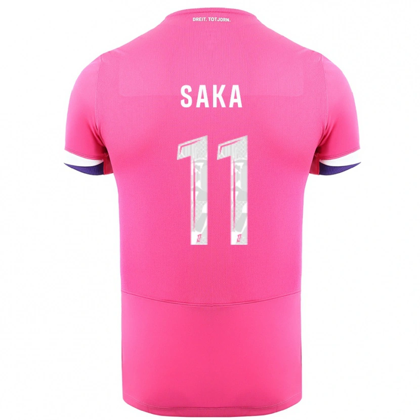 Danxen Mujer Camiseta Mathis Saka #11 Rosa Blanco 2ª Equipación 2025/26 La Camisa