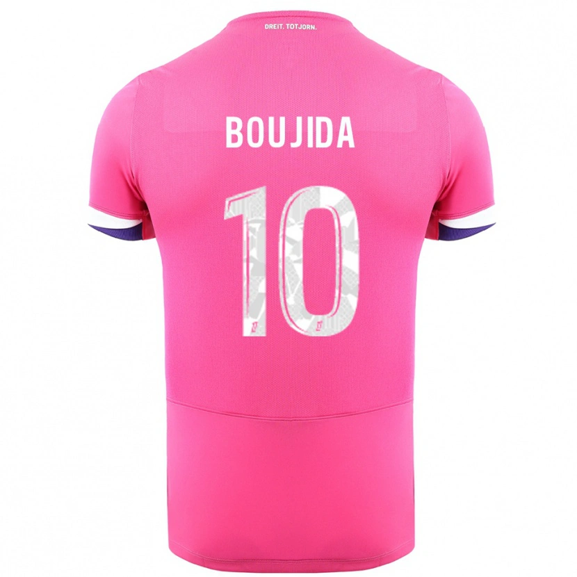 Danxen Mujer Camiseta Hamza Boujida #10 Rosa Blanco 2ª Equipación 2025/26 La Camisa