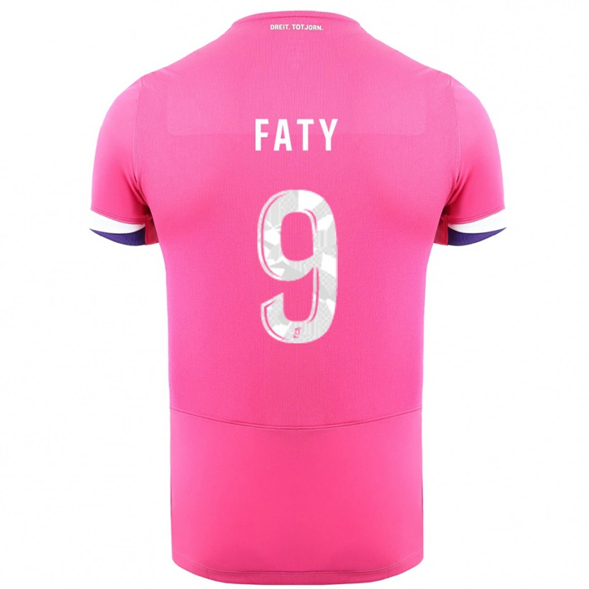 Danxen Mujer Camiseta Enzo Faty #9 Rosa Blanco 2ª Equipación 2025/26 La Camisa