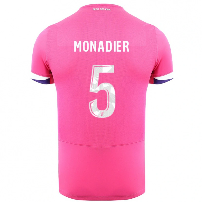 Danxen Mujer Camiseta Pauline Monadier #5 Rosa Blanco 2ª Equipación 2025/26 La Camisa