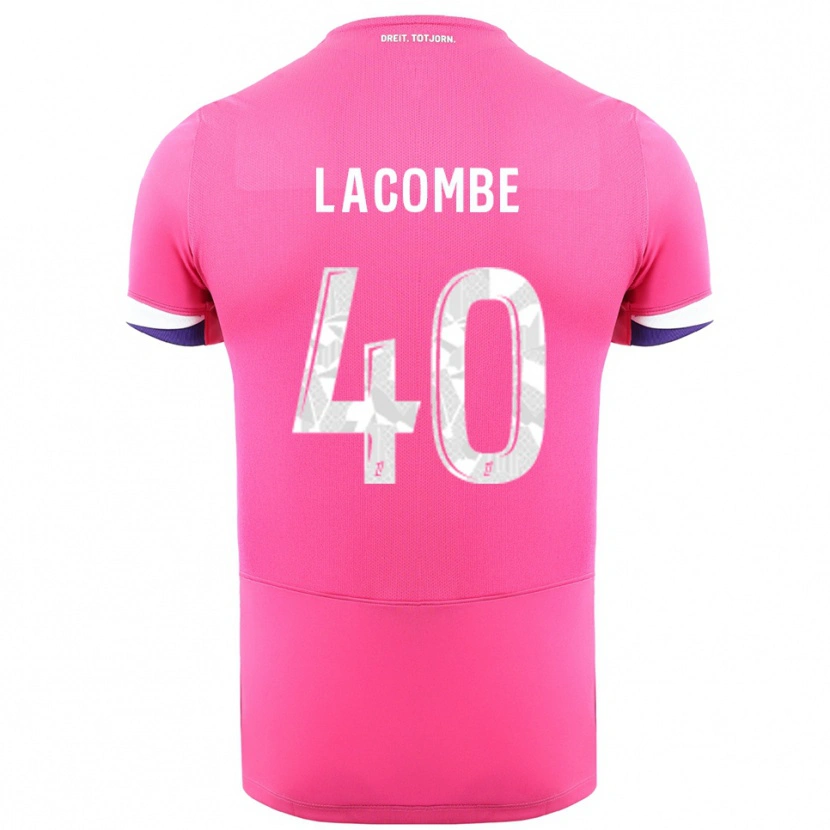 Danxen Mujer Camiseta Justin Lacombe #40 Rosa Blanco 2ª Equipación 2025/26 La Camisa