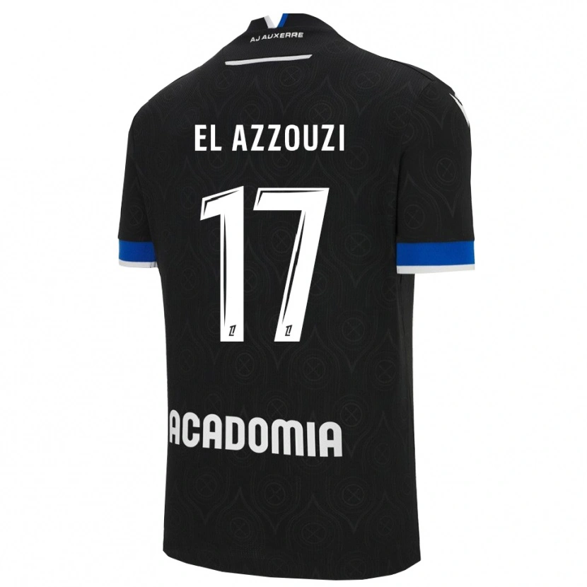 Danxen Mujer Camiseta Oussama El Azzouzi #17 Negro Blanco 2ª Equipación 2025/26 La Camisa