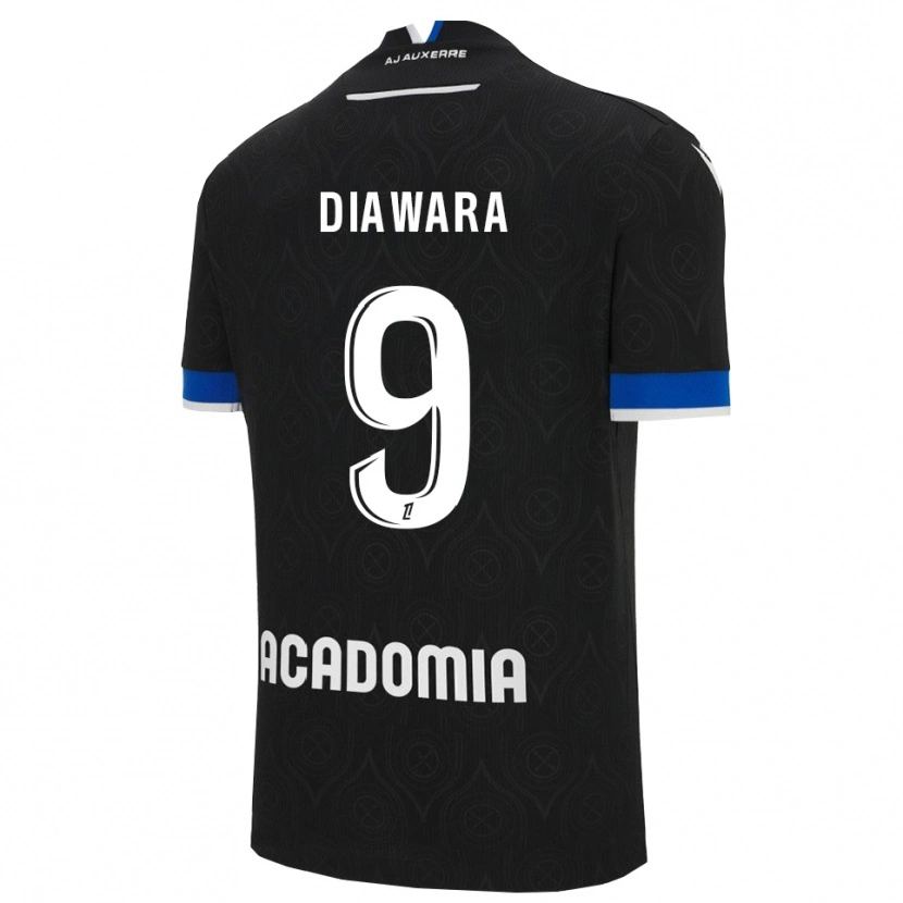 Danxen Mujer Camiseta Tidiane Diawara #9 Negro Blanco 2ª Equipación 2025/26 La Camisa