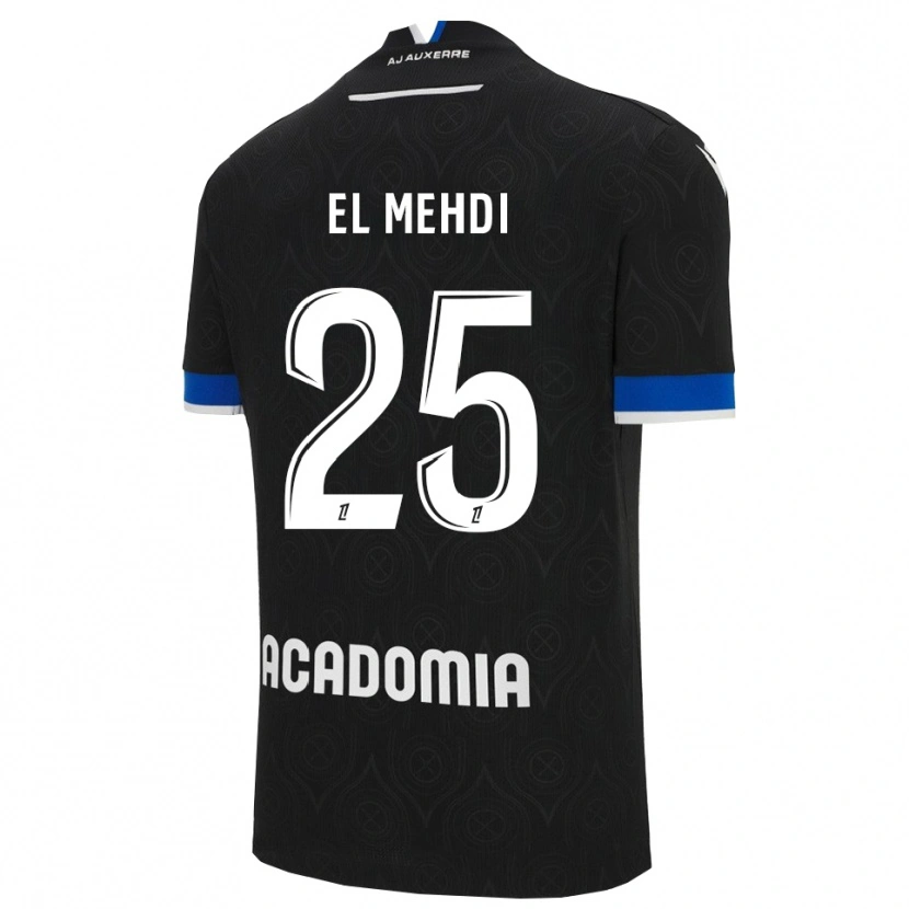 Danxen Mujer Camiseta Chihab El Mehdi #25 Negro Blanco 2ª Equipación 2025/26 La Camisa