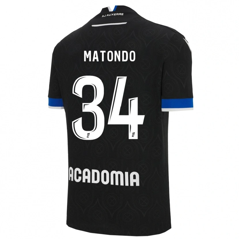 Danxen Mujer Camiseta Rudy Matondo #34 Negro Blanco 2ª Equipación 2025/26 La Camisa