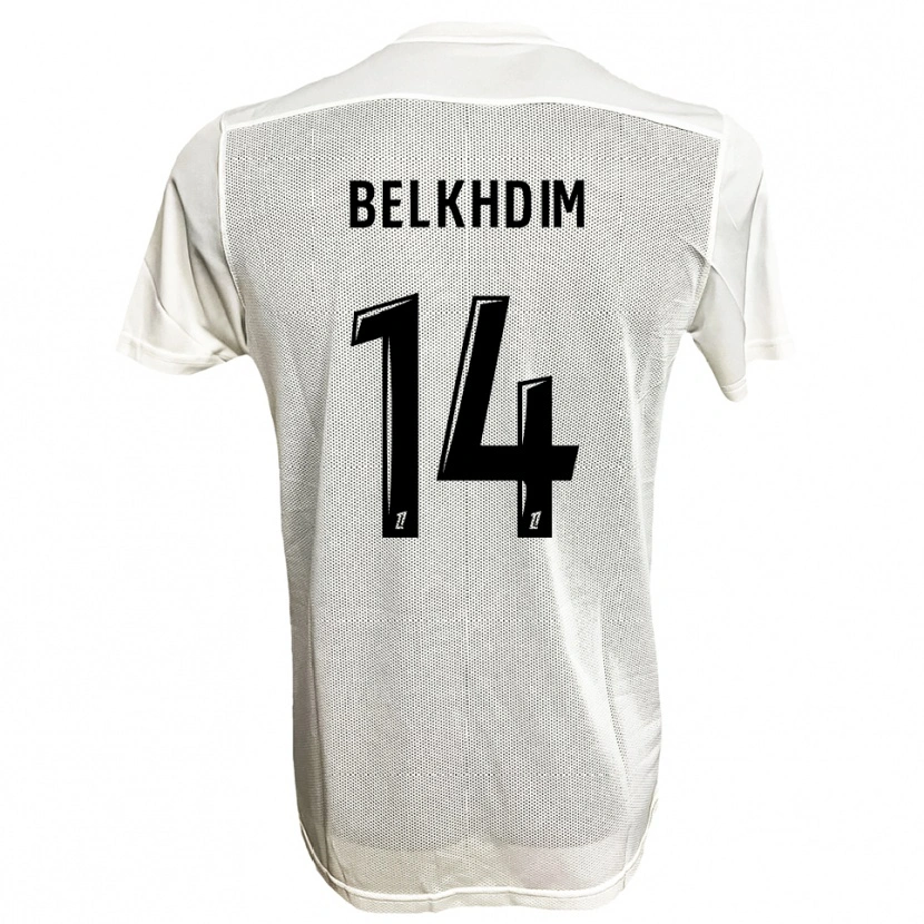 Danxen Mujer Camiseta Yassin Belkhdim #14 Negro Blanco 2ª Equipación 2025/26 La Camisa