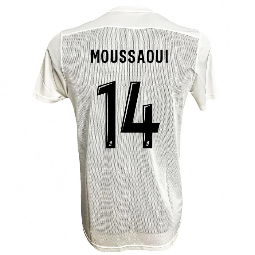 Danxen Mujer Camiseta Amine Moussaoui #14 Negro Blanco 2ª Equipación 2025/26 La Camisa