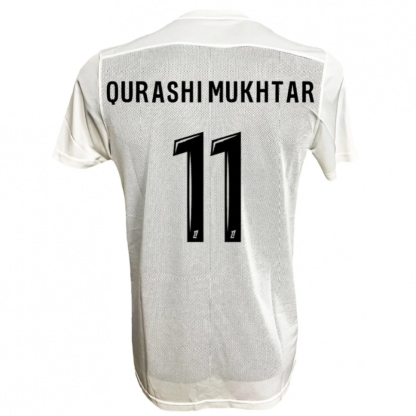 Danxen Mujer Camiseta Awab Qurashi Mukhtar #11 Negro Blanco 2ª Equipación 2025/26 La Camisa