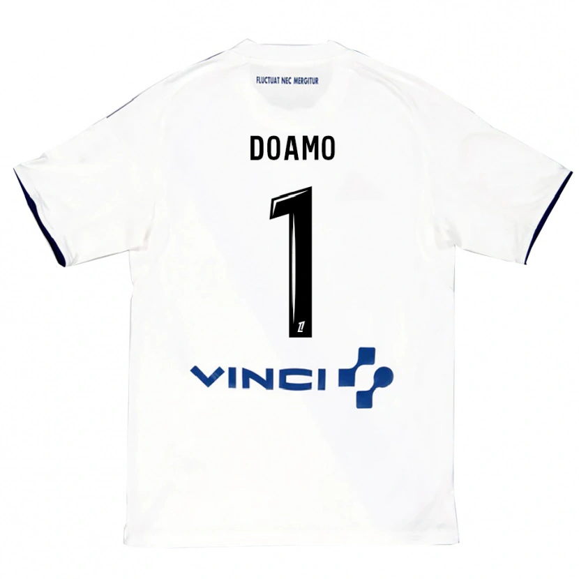 Danxen Mujer Camiseta Isaac Doamo #1 Blanco Azul 2ª Equipación 2025/26 La Camisa