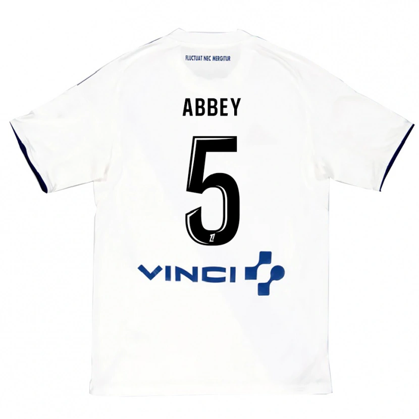 Danxen Mujer Camiseta Emmanuel Abbey #5 Blanco Azul 2ª Equipación 2025/26 La Camisa